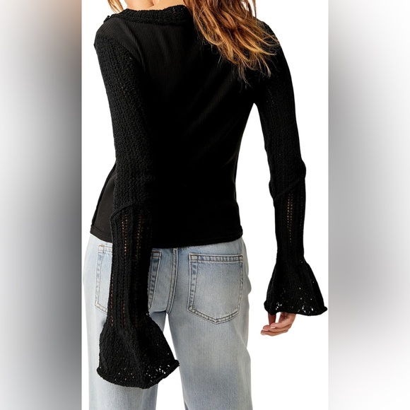 NWT Free People Cuffing Season Black Top Size XL - Picture 3 of 8